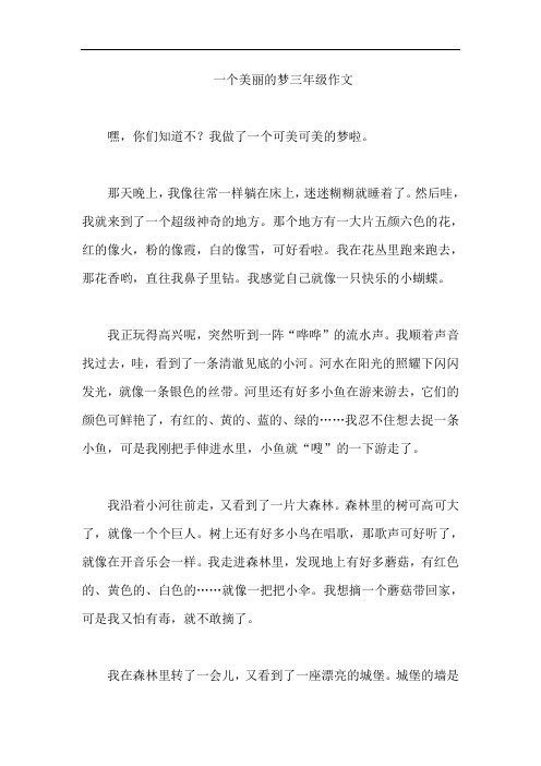 一个美丽的梦三年级作文