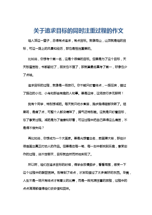 关于追求目标的同时注重过程的作文