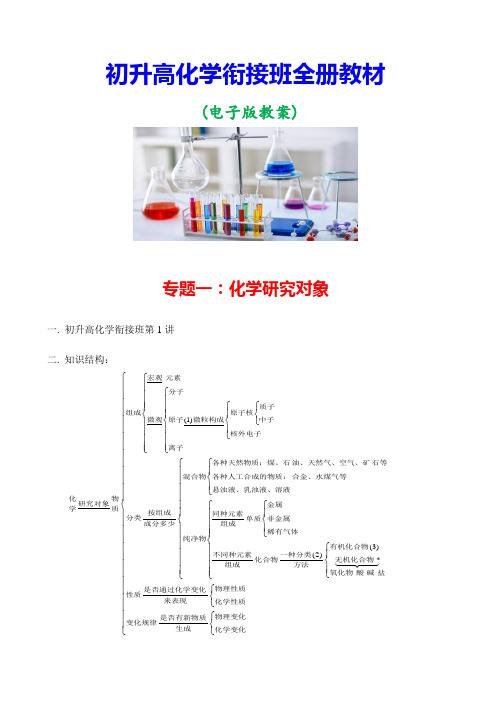 1 初升高 化学衔接班 全册教材 (电子版教案)