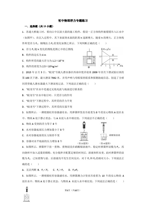 浮力专题培优练习