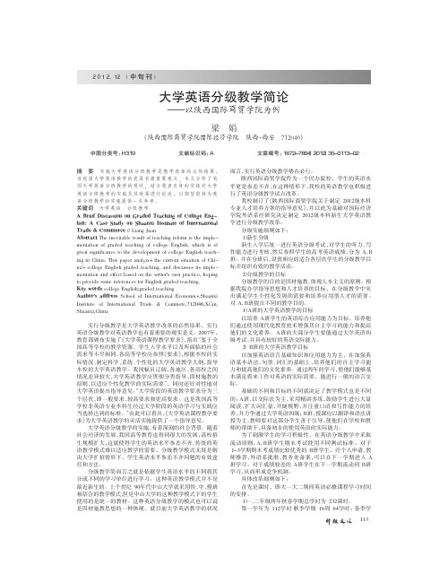 大学英语分级教学简论_以陕西国际商贸学院为例