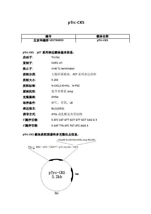 pTrc-CKS使用说明