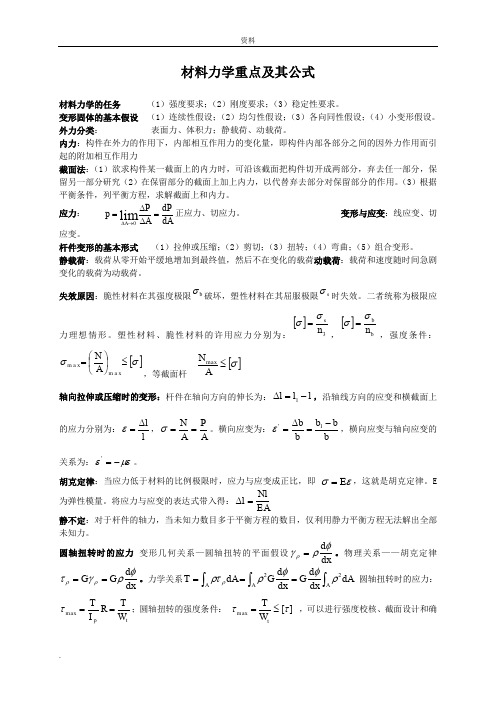 材料力学公式(大全)