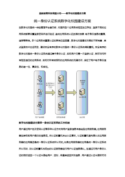 统一身份认证系统数字化校园建设方案