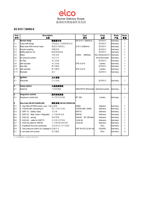 欧科燃烧机EK EVO 7.3600G-E(DN80)说明书