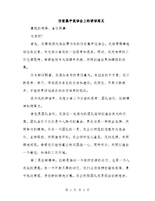 任前集中谈话会上的讲话范文(2篇)