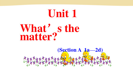 人教版八年级英语下 Unit 1 What’s the matter Section A (1a-2d)公开课教学课件共28张PPT