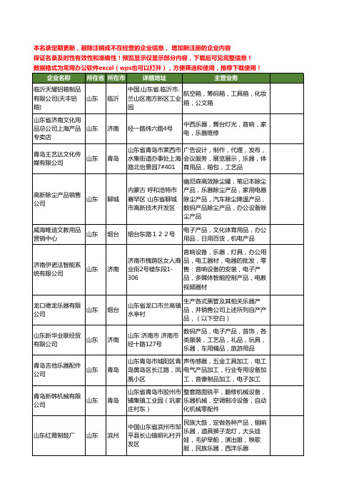 新版全国乐器产品工商企业公司商家名录名单联系方式大全40家