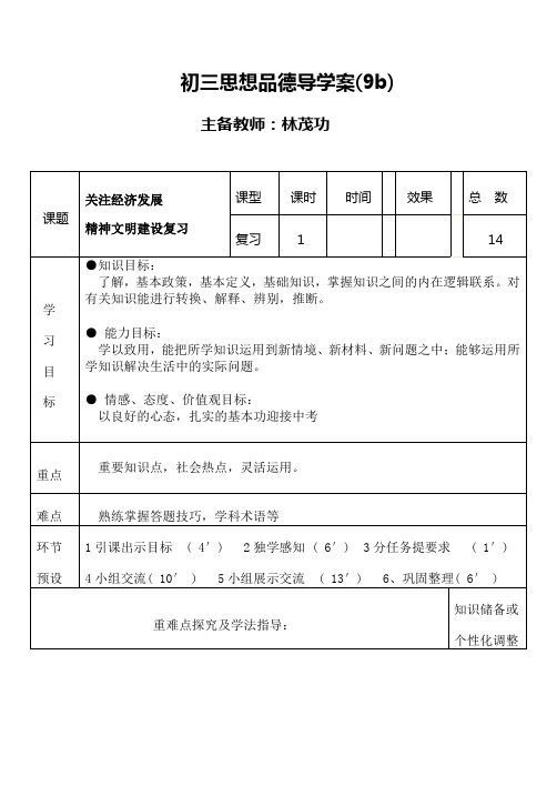 14.关注经济发展复习