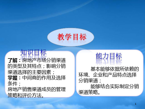 市场营销第10章物业营销渠道策略