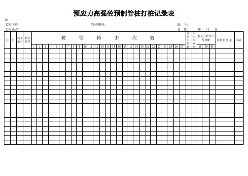 打桩记录表