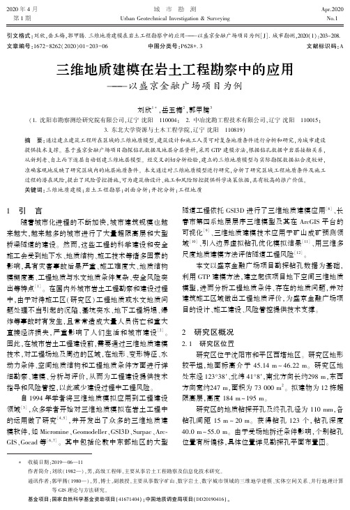 三维地质建模在岩土工程勘察中的应用——以盛京金融广场项目为例