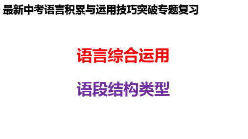 最新中考语言积累与运用技巧突破-短语结构类型