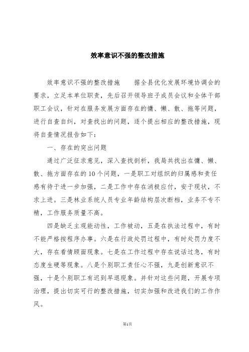 效率意识不强的整改措施