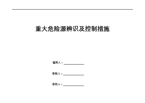 重大危险源辨识及控制措施清单资料