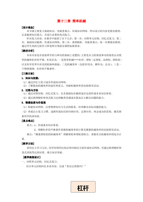 八年级物理下册第十二章简单机械复习教案(新版)新人教版