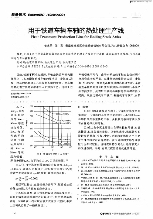 用于铁道车辆车轴的热处理生产线