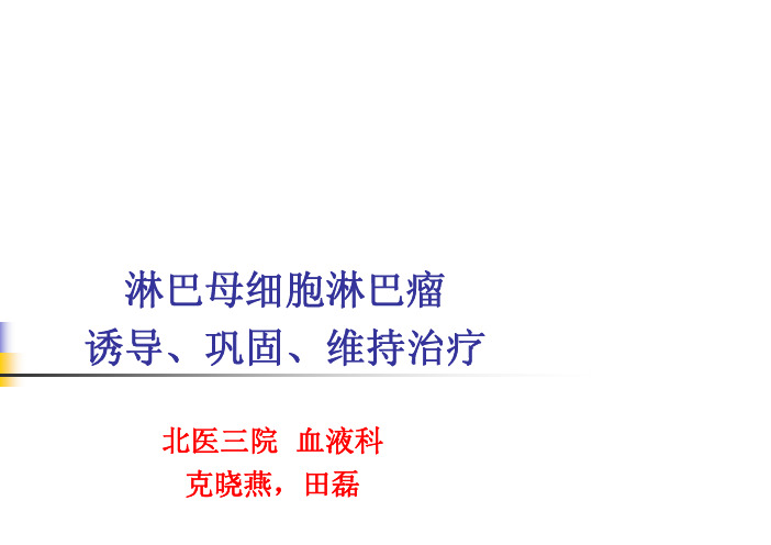 淋巴母细胞淋巴瘤：诱导、巩固、维持治疗(...