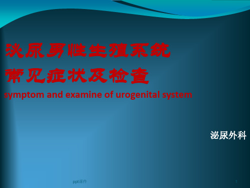 泌尿男性生殖系统常见症状及检查  ppt课件
