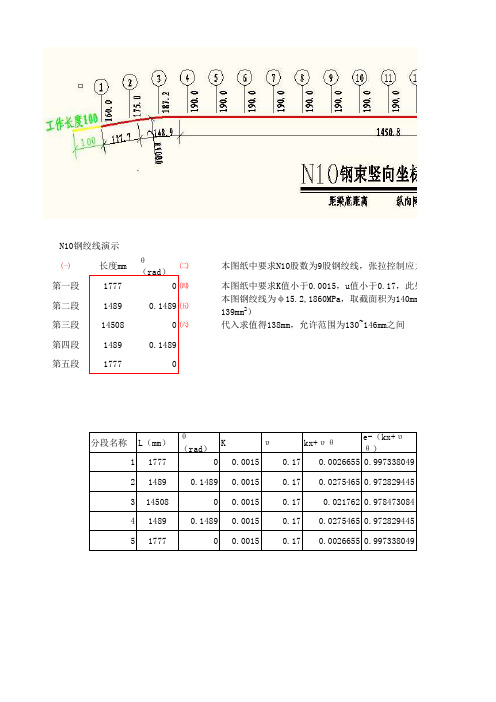 钢绞线伸长量计算附举例