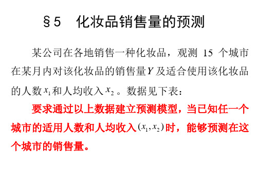 数学建模第四章概率统计方法建模--4.5化妆品销售量的预测