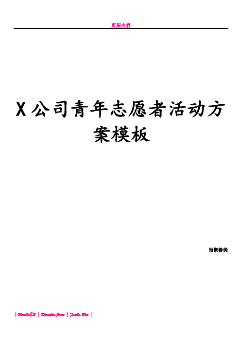 X公司青年志愿者活动方案模板