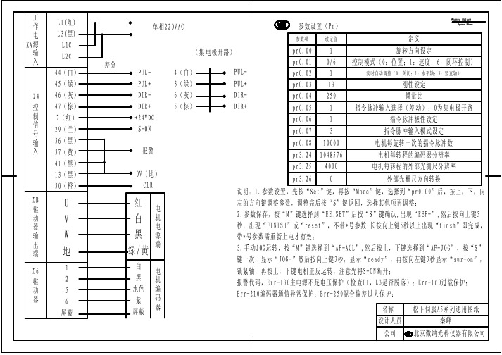 松下A 伺服接线图