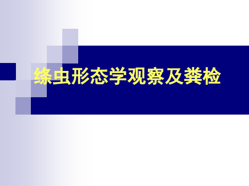 人体寄生虫学——绦虫形态学观察及粪检