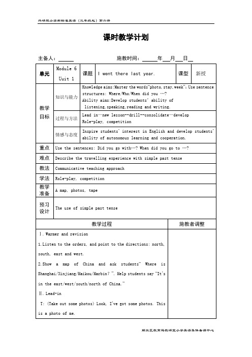 五年级下册Module6      Unit 1