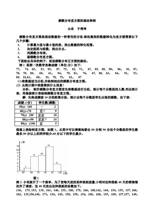 频数分布直方图的画法举例