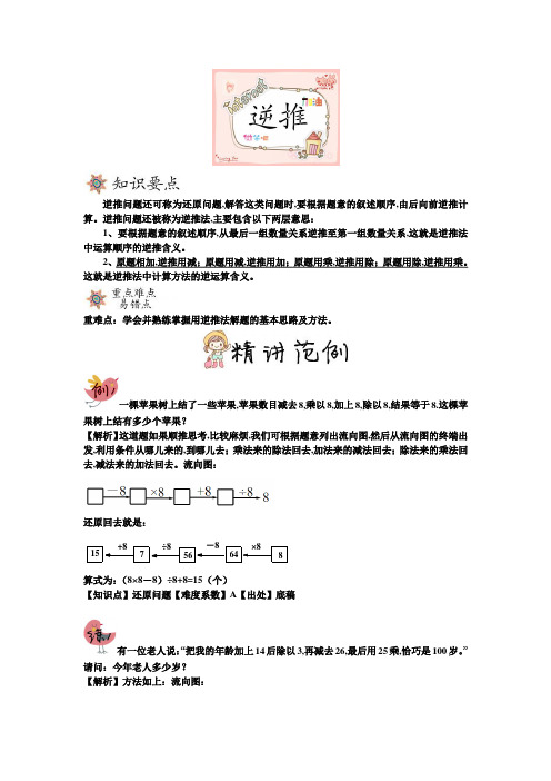 四年级下册数学能力培优：逆推(解析版)全国通用