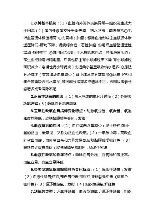 病理生理学158道考前重点复习题参考答案