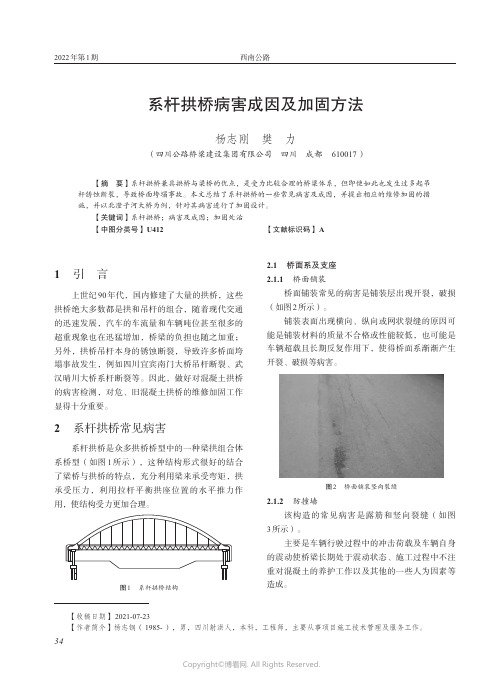 系杆拱桥病害成因及加固方法