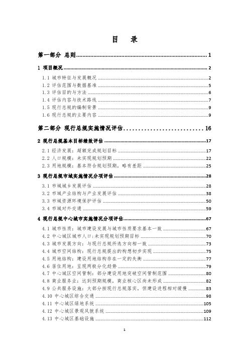 XX总体规划实施评估报告