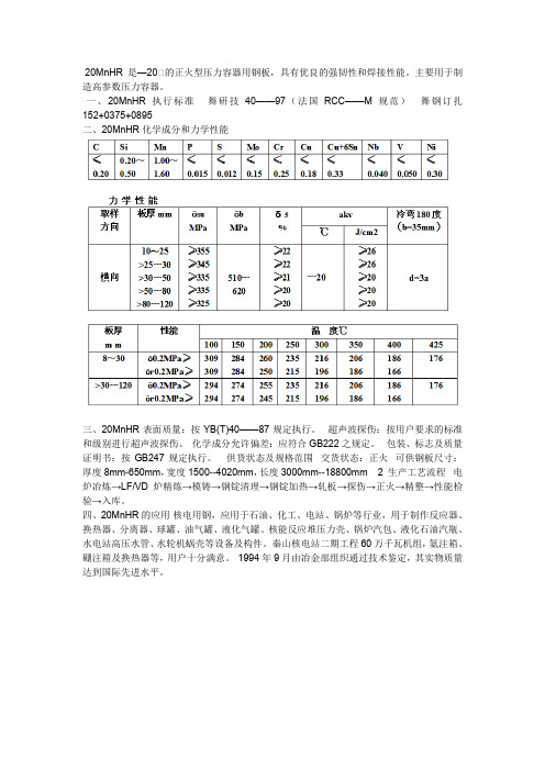 20MnHR核电钢板