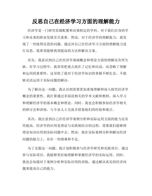 反思自己在经济学习方面的理解能力