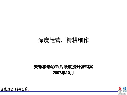 安徽公司“彩铃活跃用户提升营销案”