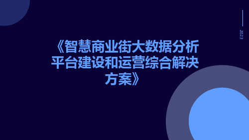 智慧商业街大数据分析平台建设和运营综合解决方案