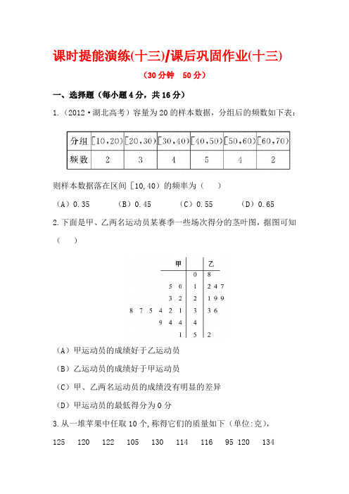 高二数学下学期课时提能演练卷14