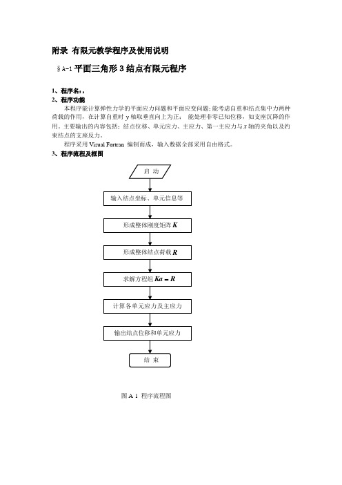 有限元教学程序及使用说明§A-1平面三角形3结点有限元程序