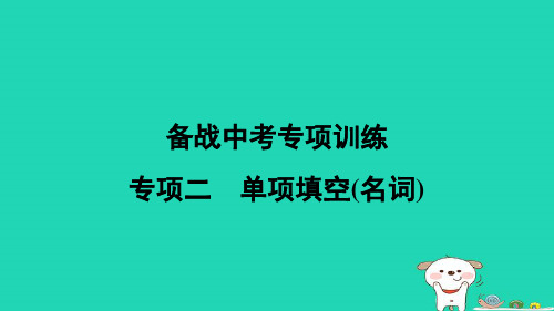 安徽省2024九年级英语全册专项二单项填空名词课件新版人教新目标版