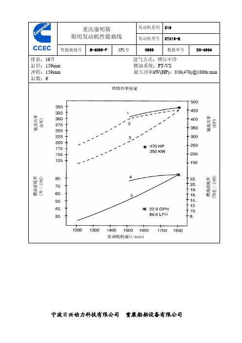 康明斯船用柴油发动机数据单KTA19-M470