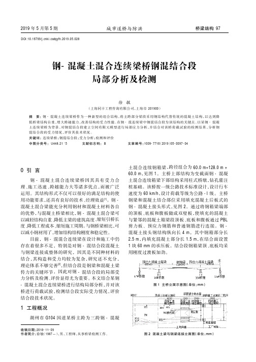 钢-混凝土混合连续梁桥钢混结合段局部分析及检测