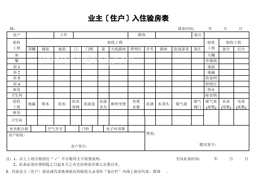 业主(住户)入住验房表_secret