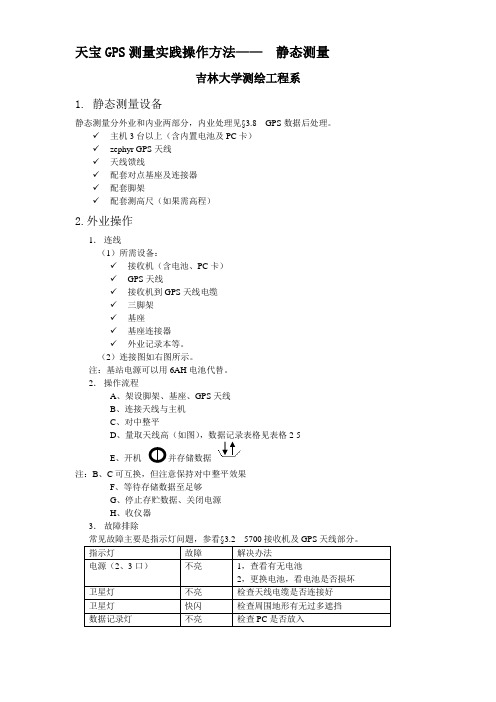 天宝GPS测量实践操作方法——  静态测量