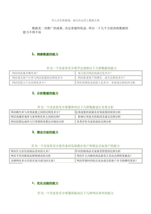 男儿本色鞋服城：淘宝运营之数据宝典