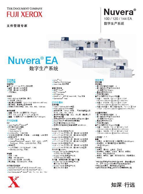 FUJI 100 120 144 EA Nuvera 数字生产系统 产品手册