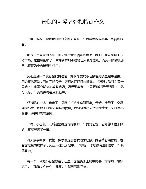 仓鼠的可爱之处和特点作文