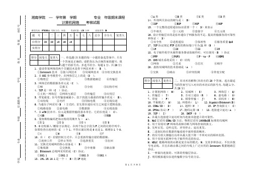 计算机网络考试试题与答案