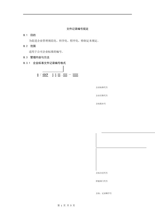 有限公司文件记录编号规定